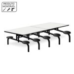 Mesa p/ Refeitório Fixo 10 Lugares MDP BRANCO DE 25 MM 50046 MÓVEIS PADRÃO 7