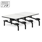 Mesa para Refeitório 8 Lugares MDP Branco de 25 mm FIXO – 50045 MÓVEIS PADRÃO 7