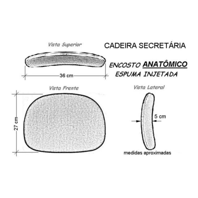 Cadeira CAIXA Secretária (Aranha PMD) – Cor Preta 34001 MÓVEIS PADRÃO 4