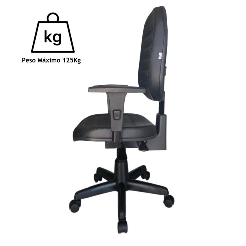 Cadeira Diretorzinha Back System Costurado C/ Braços Reguláveis – Cor Preto 32996 MÓVEIS PADRÃO 5