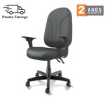 Cadeira Presidente PLUS BACK SYSTEM Baixa Costurada c/ Braços Reguláveis – Corino Preto 32974 MÓVEIS PADRÃO 11