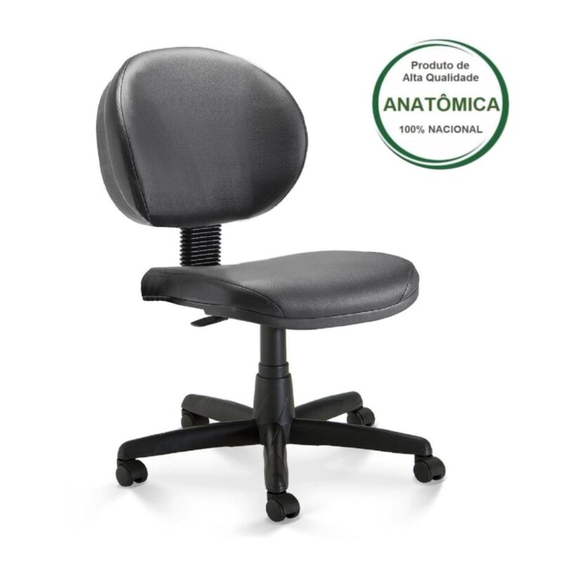 Cadeira Escritório Executiva PLUS LISA S/ BRAÇOS – COR PRETO 32976 MÓVEIS PADRÃO 2