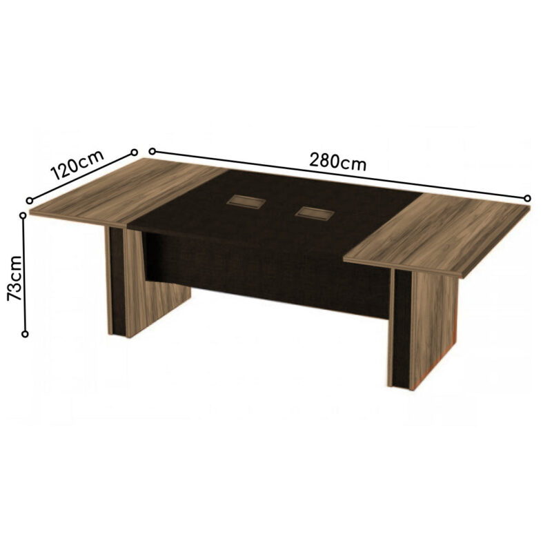 Mesa de Reunião Diretoria – 2,80X1,20m NOGAL SEVILHA/PRETO – 22013 MÓVEIS PADRÃO 5