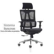 Cadeira Presidente Tela MK – 4011 – COR PRETO 30038 MÓVEIS PADRÃO