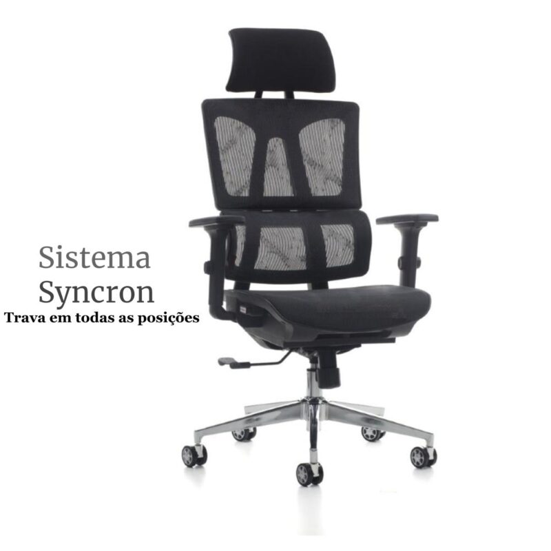 Cadeira Presidente Tela MK – 4011 – COR PRETO 30038 MÓVEIS PADRÃO 2