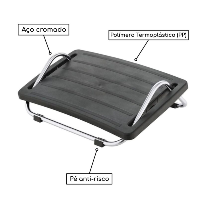 Apoio para os Pés Ajustável Cromado71003 MÓVEIS PADRÃO 3