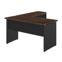 Mesa em “L” (Mesa 1,50m + Mesa Auxiliar) – S/ GAVETAS MARSALA / PRETO – 23476 MÓVEIS PADRÃO