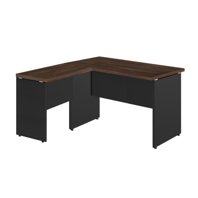 Mesa em “L” (Mesa 1,50m + Mesa Auxiliar) – S/ GAVETAS MARSALA / PRETO – 23476 MÓVEIS PADRÃO 3