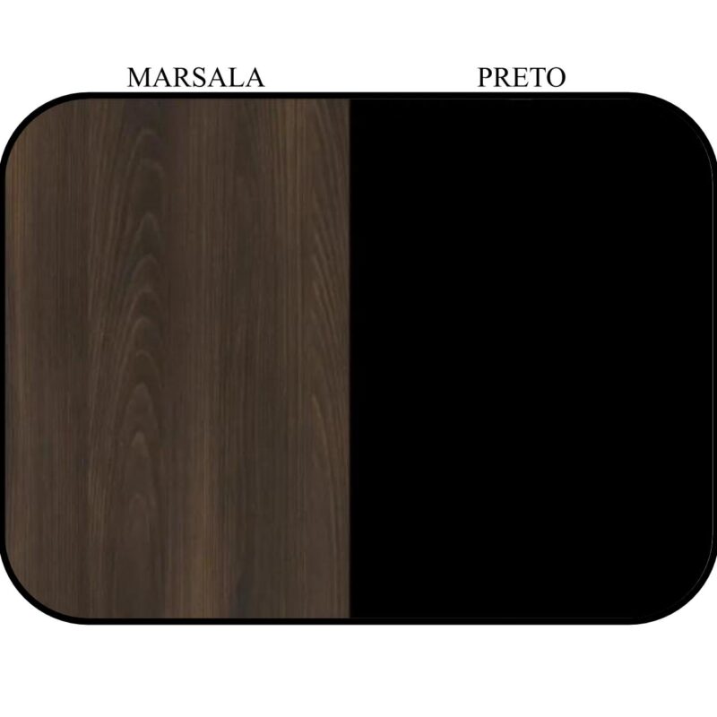 Mesa em “L” (Mesa 1,50m + Mesa Auxiliar) – S/ GAVETAS MARSALA / PRETO – 23476 MÓVEIS PADRÃO 6