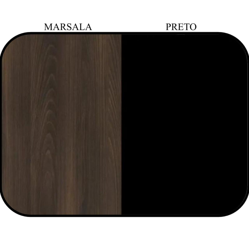 Mesa Escritório em “L” – 1,50×1,50m (Extensível) – com Armário Misto (03 Gav.) MARSALA/PRETO – 23482 MÓVEIS PADRÃO 6