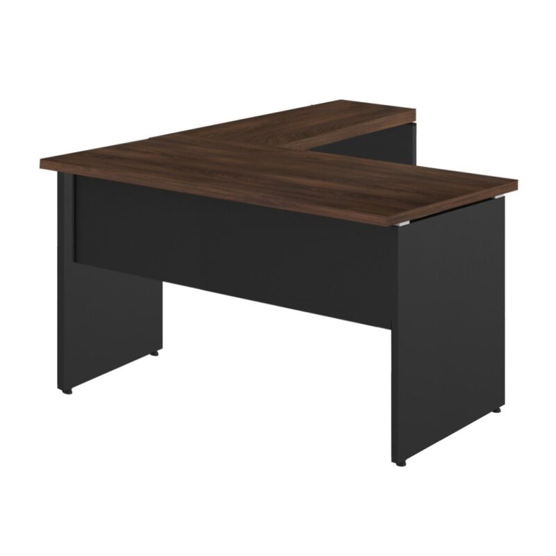 Mesa em “L” (Mesa 1,70m + Mesa Auxiliar) – S/ Gavetas Marsala / Preto – 23478 MÓVEIS PADRÃO 2