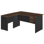 Mesa em “L” (Mesa 1,70m + Mesa Auxiliar) c/ 02 Gavetas – – Marsala / Preto – 23479 MÓVEIS PADRÃO 9