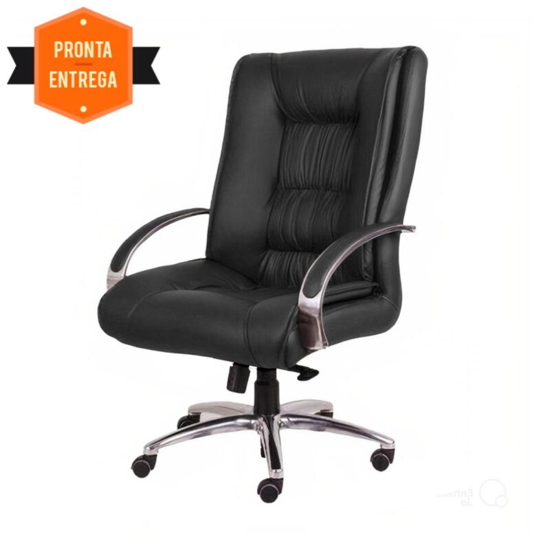 Cadeira Presidente ULTRA Giratória Cromada – ENJOY – Cor Preto – 32961 MÓVEIS PADRÃO 4