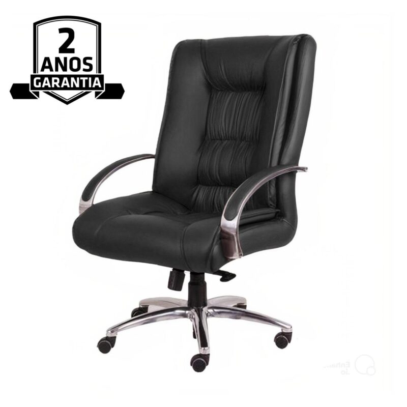 Cadeira Presidente ULTRA Giratória Cromada – ENJOY – Cor Preto – 32961 MÓVEIS PADRÃO 5