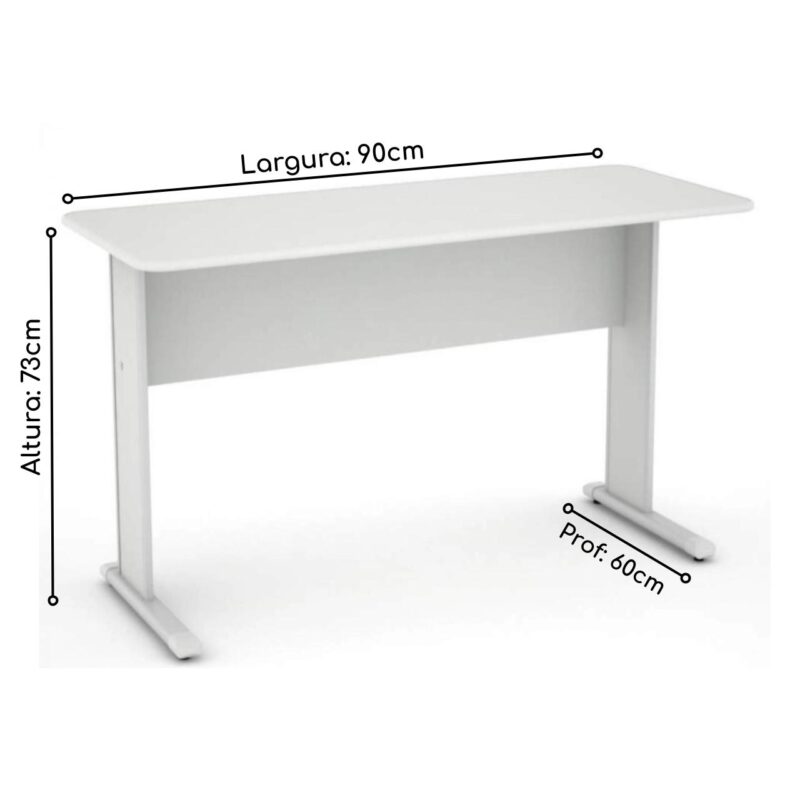 Mesa Escritório 0,90×0,60m – S/ Gavetas CINZA/CINZA – 43080 MÓVEIS PADRÃO 3