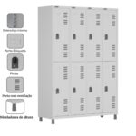 Roupeiro LOCKER de Aço c/ 08 PORTAS GRANDES – 1,90×1,28×0,40m – CZ/CZ – W3 – 11015 MÓVEIS PADRÃO 7