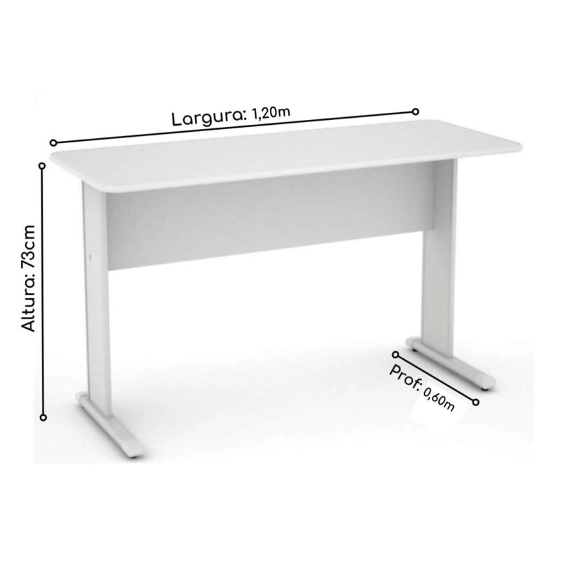 Mesa Escritório 1,20×0,60m – c/ Gavetas CINZA/CINZA – 43084 MÓVEIS PADRÃO 5