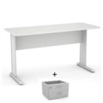 Mesa Escritório 1,20×0,60m – c/ Gavetas CINZA/CINZA – 43084 MÓVEIS PADRÃO 6