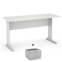 Mesa Escritório 1,20×0,60m – c/ Gavetas CINZA/CINZA – 43084 MÓVEIS PADRÃO