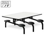 Mesa p/ Refeitório Fixo 06 Lugares MDP BRANCO DE 25 MM 50050 MÓVEIS PADRÃO 6