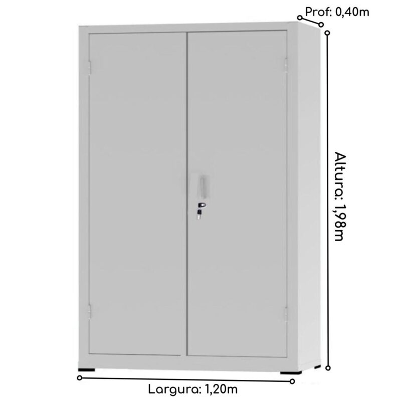 Armário de Aço com 02 Portas – PA 120 #22 (Reforçado) – NOBRE – 12105 MÓVEIS PADRÃO 5