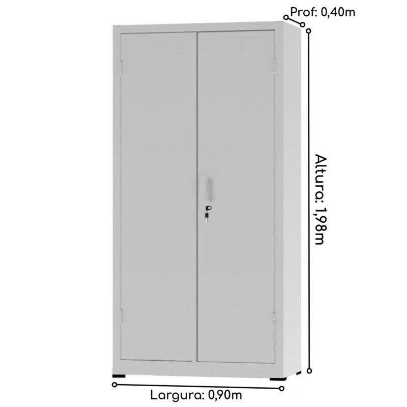 Armário de Aço PA 90 #26 1,98×0,90×0,40m – CZ/CZ – NOBRE – 12130 MÓVEIS PADRÃO 3