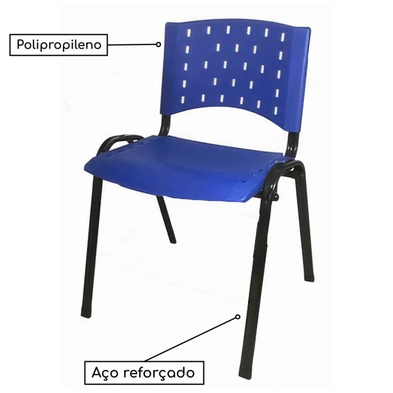 Cadeira Plástica 04 Pés – AZUL – (Polipropileno) – 31205 MÓVEIS PADRÃO 5