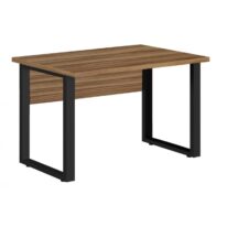 Mesa Escritório PÉ QUADRO 1,50×0,60m -S/ Gavetas – NOGAL SEVILHA/PRETO – 24472 MÓVEIS PADRÃO