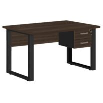 Mesa Escritório PÉ QUADRO 1,70×0,70m – C/ Gavetas – MARSALA/PRETO – 25475 MÓVEIS PADRÃO