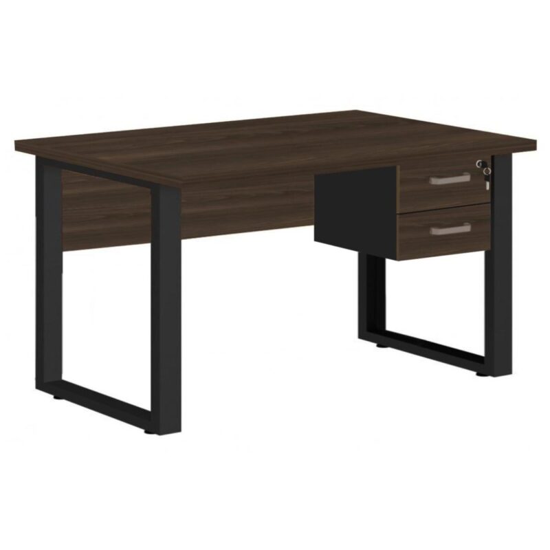 Mesa Escritório PÉ QUADRO 1,70×0,70m – C/ Gavetas – MARSALA/PRETO – 25475 MÓVEIS PADRÃO 2