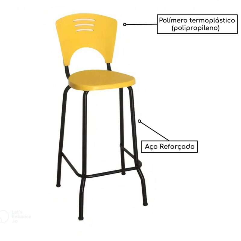 Banqueta Fixa Alta Piacere – Cor Amarelo – 34105 MÓVEIS PADRÃO 3