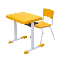 Kit Escolar Individual – (Mesa e Cadeira) – INFANTIL 03 a 06 Anos COR AMARELO – 41087 MÓVEIS PADRÃO