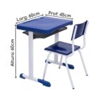 Kit Escolar Individual AZUL – (Mesa e Cadeira) – INFANTIL 03 a 06 Anos 41089 MÓVEIS PADRÃO 9