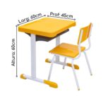 Kit Escolar Individual – (Mesa e Cadeira) – INFANTIL 03 a 06 Anos COR AMARELO – 41087 MÓVEIS PADRÃO 8