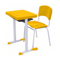 Kit Escolar Individual AMARELO – (Mesa e Cadeira) – ADULTO – – COR AMARELO – 40083 MÓVEIS PADRÃO