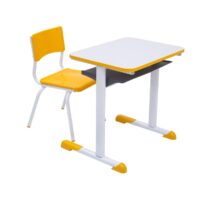 Kit Escolar Individual AMARELO – (Mesa e Cadeira) – INFANTIL – MDF – COR AMARELO – 40088 MÓVEIS PADRÃO