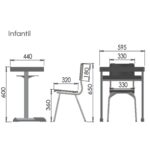 Kit Escolar Individual AMARELO – (Mesa e Cadeira) – INFANTIL – MDF – COR AMARELO – 40088 MÓVEIS PADRÃO 9