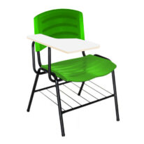 Cadeira Universitária Plástica com Prancheta MDF – COR VERDE 34018 MÓVEIS PADRÃO