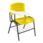 Cadeira Universitária Plástica com Prancheta MDF – COR AMARELO 34019 MÓVEIS PADRÃO 5