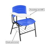 Cadeira Universitária Plástica Prancheta MDF – COR AZUL 34016 MÓVEIS PADRÃO 6