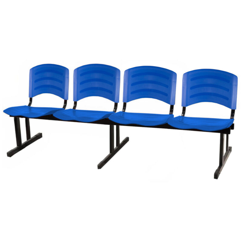 Cadeira Longarina PLASTICA 4 Lugares Cor Azul 33098 MÓVEIS PADRÃO 2