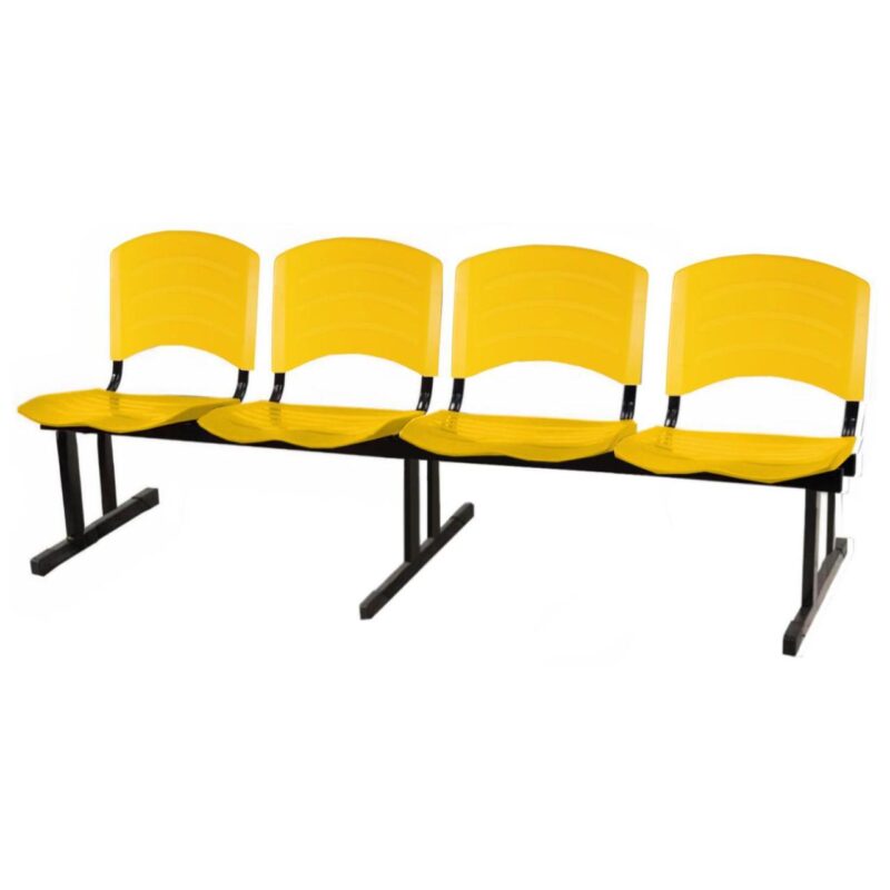 Cadeira Longarina PLASTICA 4 Lugares Cor Amarelo 33097 MÓVEIS PADRÃO 2