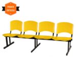 Cadeira Longarina PLASTICA 4 Lugares Cor Amarelo 33097 MÓVEIS PADRÃO 7