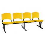 Cadeira Longarina PLASTICA 4 Lugares Cor Amarelo 33097 MÓVEIS PADRÃO 9