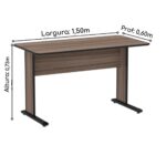 Mesa Escritório 1,50×0,60m s/ gavetas – Cor Walnut 44097 MÓVEIS PADRÃO 9