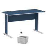 Mesa Escritório 1,50×0,60m c/ Gavetas – Cor Azul – 44087 MÓVEIS PADRÃO 6