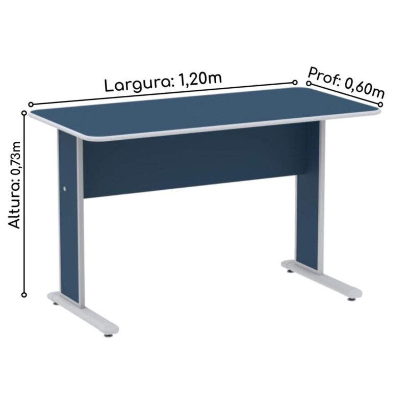 Mesa Escritório 1,20×0,60m c/ Gavetas – Cor Azul – 44085 MÓVEIS PADRÃO 5