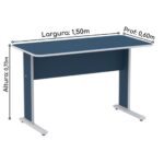 Mesa Escritório 1,50×0,60m c/ Gavetas – Cor Azul – 44087 MÓVEIS PADRÃO 7