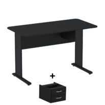 Mesa Escritório 1,20×0,60m c/ Gavetas – Cor Preto – 44090 MÓVEIS PADRÃO