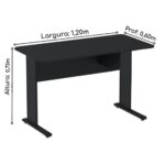 Mesa Escritório 1,20×0,60m c/ Gavetas – Cor Preto – 44090 MÓVEIS PADRÃO 9